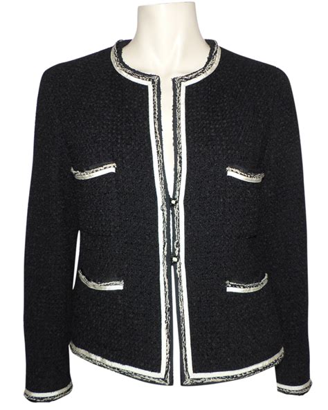 veste style chanel noire|Vestes .